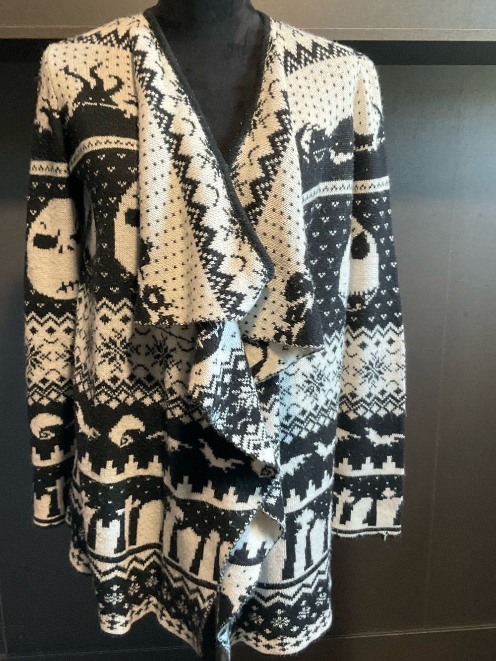 Disney The Nightmare before Christmas small black and white cardigan